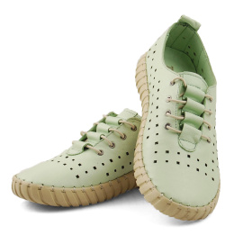 T.Sokolski W24-407 zielone skórzane półbuty