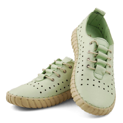 T.Sokolski W24-407 zielone skórzane półbuty