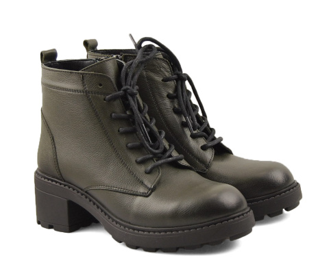 T.Sokolski Z1056 zielone skórzane botki