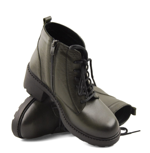 T.Sokolski Z1056 zielone skórzane botki