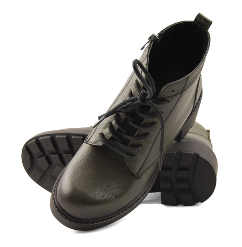 T.Sokolski Z1056 zielone skórzane botki