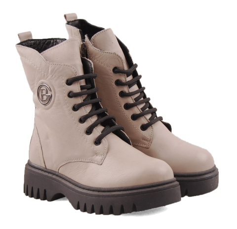 T.Sokolski Z1962 beżowe skórzane trapery