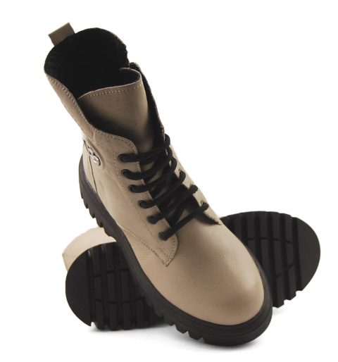 T.Sokolski Z1962 beżowe skórzane trapery