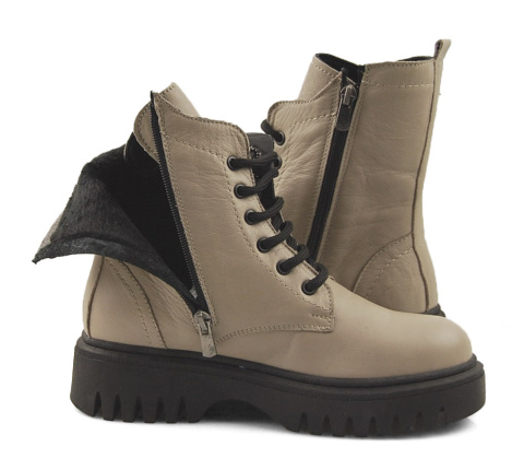 T.Sokolski Z1962 beżowe skórzane trapery