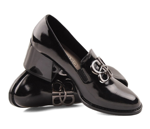 T.Sokolski j24-473 czarne półbuty na słupku