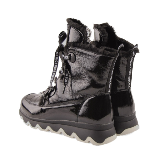 Artiker 49C0341 czarne skórzane śniegowce Artiker 49C0341 czarne skórzane śniegowce