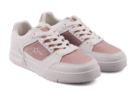 Big Star RR274A251 biało-różowe półbuty Big Star RR274A251 biało-różowe półbuty