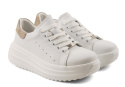 Filippo DP6739 białe skórzane sneakersy