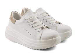 Filippo DP6739 białe skórzane sneakersy