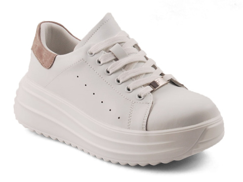 Filippo DP6739 białe skórzane sneakersy