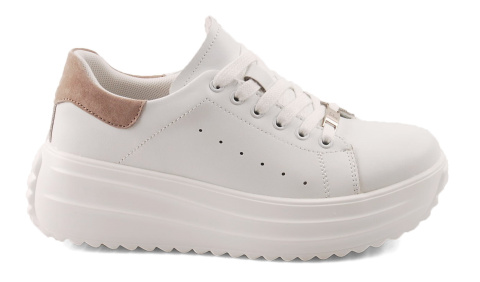 Filippo DP6739 białe skórzane sneakersy