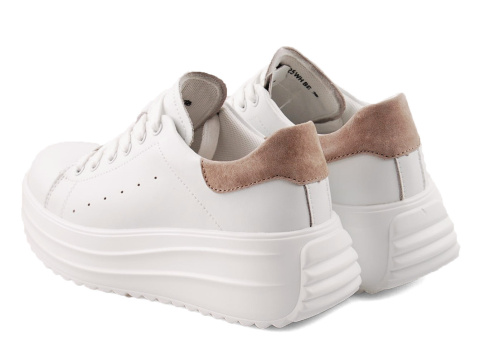 Filippo DP6739 białe skórzane sneakersy