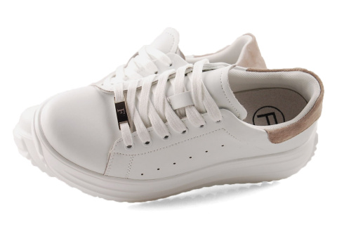 Filippo DP6739 białe skórzane sneakersy