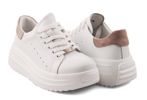 Filippo DP6739 białe skórzane sneakersy