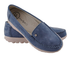 Filippo DP6751 niebieskie skórzane półbuty