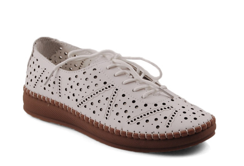 Filippo DP6830 białe skórzane półbuty