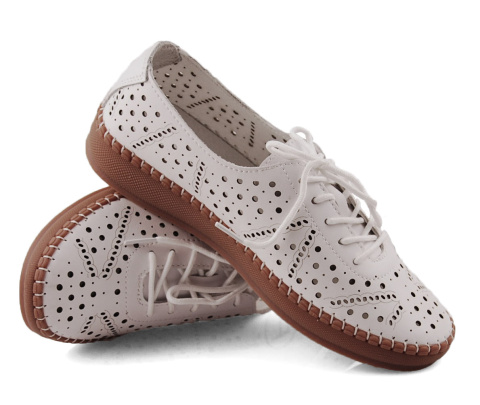 Filippo DP6830 białe skórzane półbuty