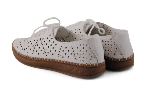 Filippo DP6830 białe skórzane półbuty