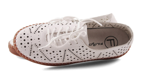 Filippo DP6830 białe skórzane półbuty