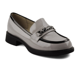 Filippo DP6929 szare skórzane półbuty