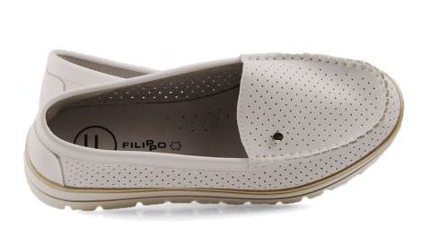 Filippo DP7006 białe skórzane mokasyny Filippo DP7006 białe skórzane mokasyny