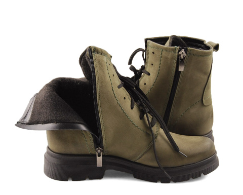 Jaromin 5501 zielone skórzane botki Jaromin 5501 zielone skórzane botki