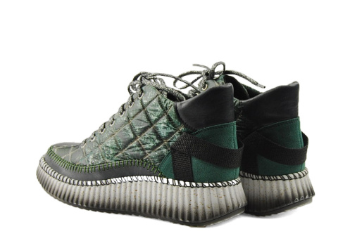 Maciejka 06752 zielone skórzane botki
