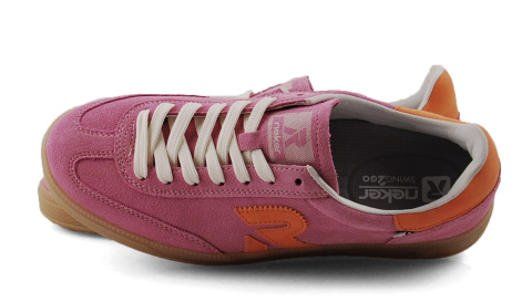 Rieker W2200-31 różowe skórzane półbuty