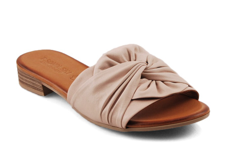 T.Sokolski 226-902 pudrowe skórzane klapki