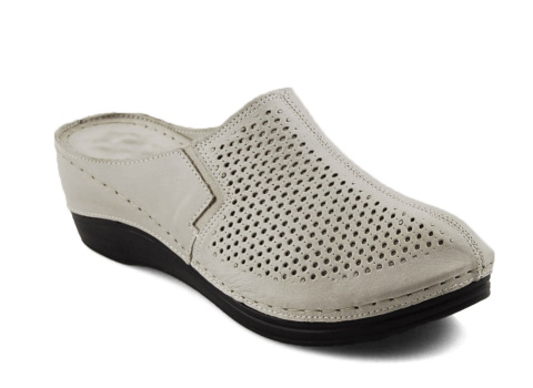 T.Sokolski L25-164 szare skórzane klapki