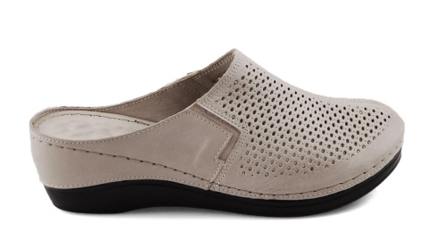 T.Sokolski L25-164 szare skórzane klapki