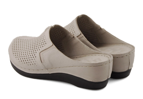 T.Sokolski L25-164 szare skórzane klapki