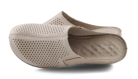 T.Sokolski L25-164 szare skórzane klapki