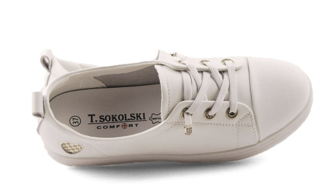 T.Sokolski W25-467 białe skórzane półbuty T.Sokolski W25-467 białe skórzane półbuty