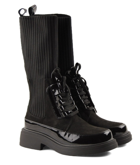 T.Sokolski Z24-183 czarne botki skarpetkowe