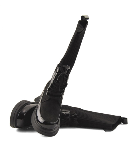 T.Sokolski Z24-183 czarne botki skarpetkowe