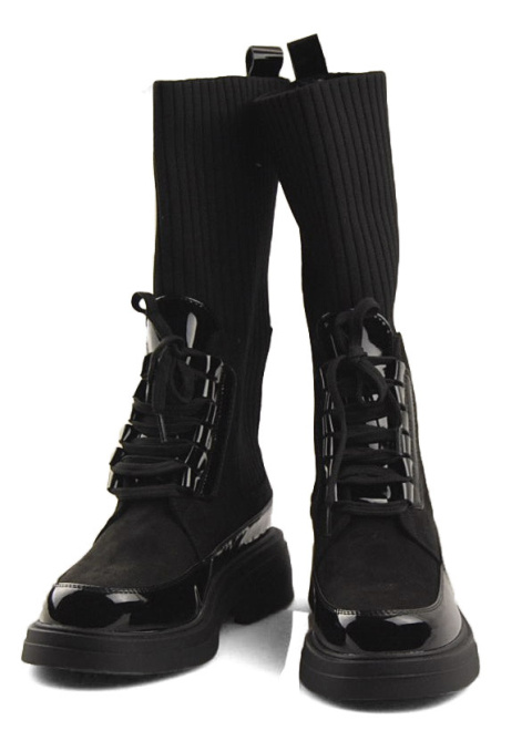 T.Sokolski Z24-183 czarne botki skarpetkowe