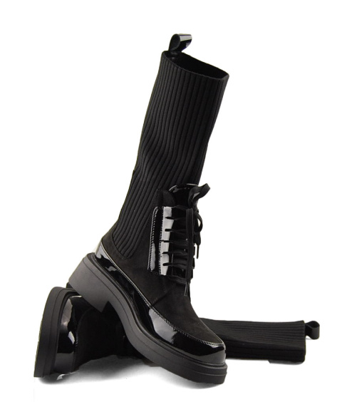 T.Sokolski Z24-183 czarne botki skarpetkowe