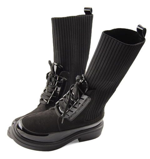 T.Sokolski Z24-183 czarne botki skarpetkowe