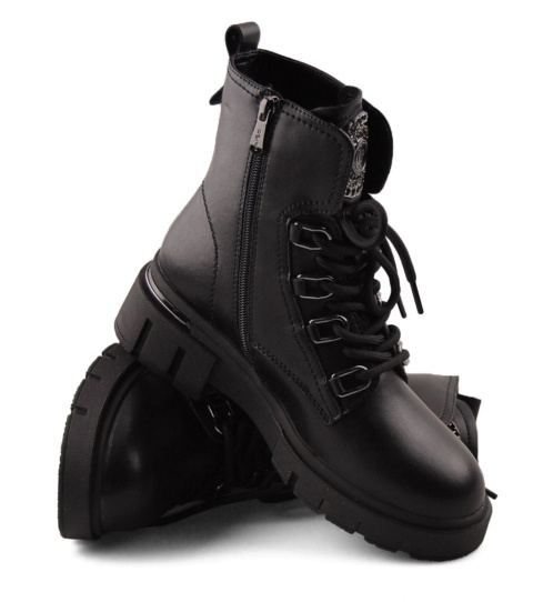 Filippo DBT6521 czarne skórzane trapery