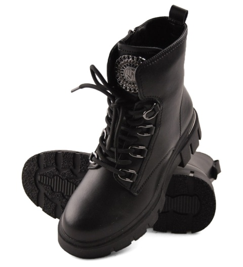 Filippo DBT6521 czarne skórzane trapery