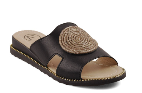 Filippo DK7041 czarne skórzane klapki