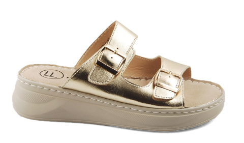 Filippo DK7044 złote skórzane klapki Filippo DK7044 złote skórzane klapki