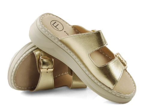 Filippo DK7044 złote skórzane klapki Filippo DK7044 złote skórzane klapki