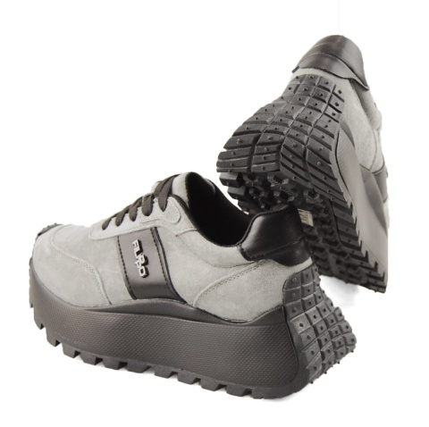 Filippo DP6785 szare skórzane sneakersy Filippo DP6785 szare skórzane sneakersy