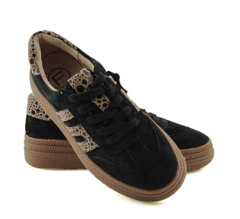 Filippo DP7114 czarne skórzane sneakersy w panterkę Filippo DP7114 czarne skórzane sneakersy w panterkę