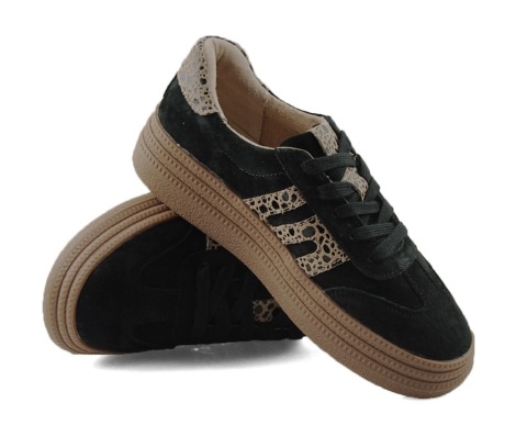 Filippo DP7114 czarne skórzane sneakersy w panterkę Filippo DP7114 czarne skórzane sneakersy w panterkę