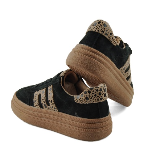 Filippo DP7114 czarne skórzane sneakersy w panterkę Filippo DP7114 czarne skórzane sneakersy w panterkę