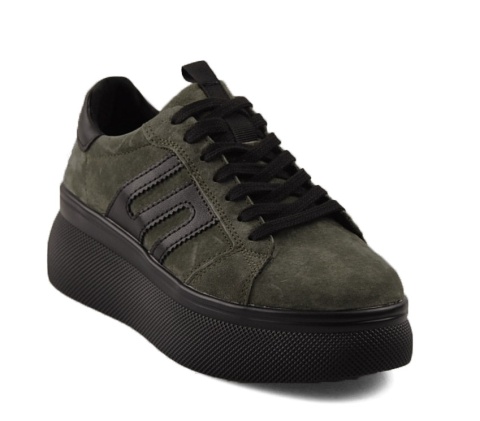 Filippo DP7175 zielone skórzane sneakersy