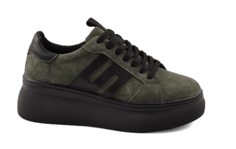 Filippo DP7175 zielone skórzane sneakersy